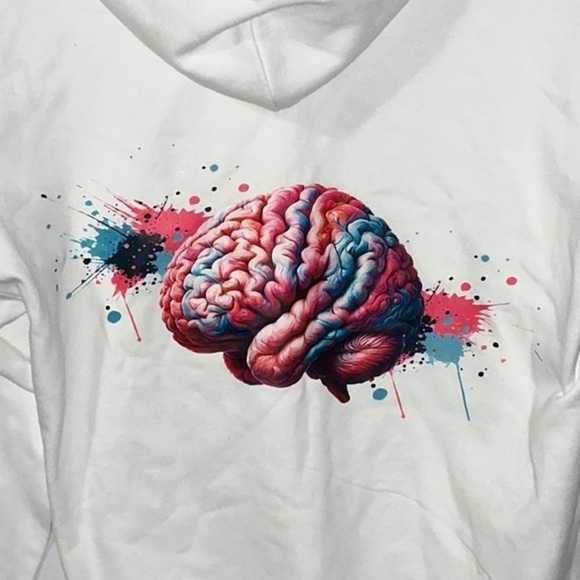 LadySpinDoc Tops - LadySpinDoc Brain Hoodie, Size M